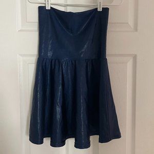 Women's Medium American Apparel Metallic Navy Mini Strapless Dress Skirt